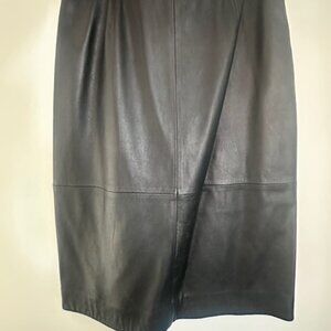 Rena Rowan Leather Midi Skirt | Classic Wardrobe Staple | Size 6